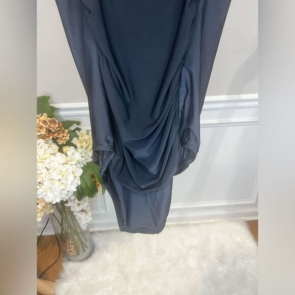 NWT BEYOND CONTROL Women's Solid Plunge plus size V-Neck One-Piece Swimsuit - Picture 6 of 7